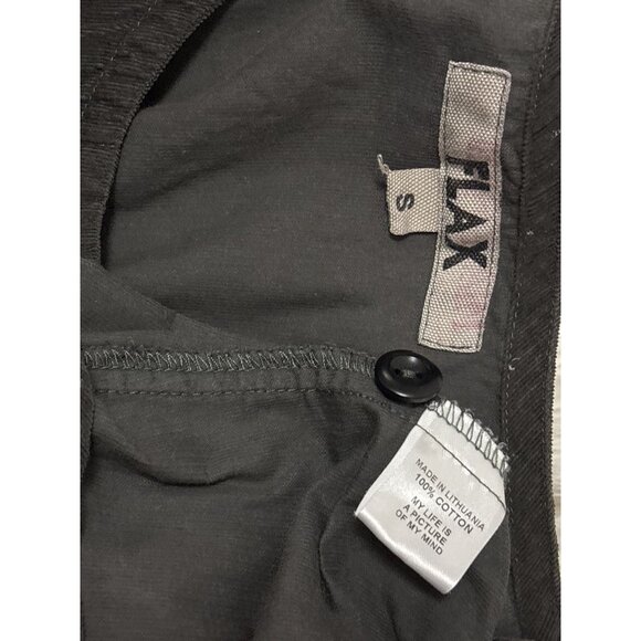 Flax Women's Corduroy Gray Baby Doll Pleated Tunic Long Sleeve Size Small Boho - Picture 3 of 3